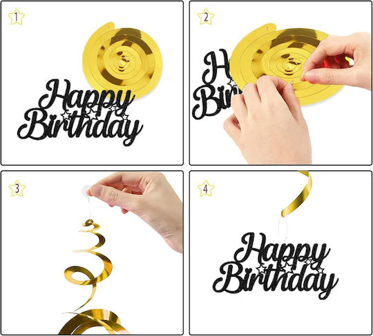 50th Birthday Decoration Set Garland Balloons Black Gold 36 Pcs