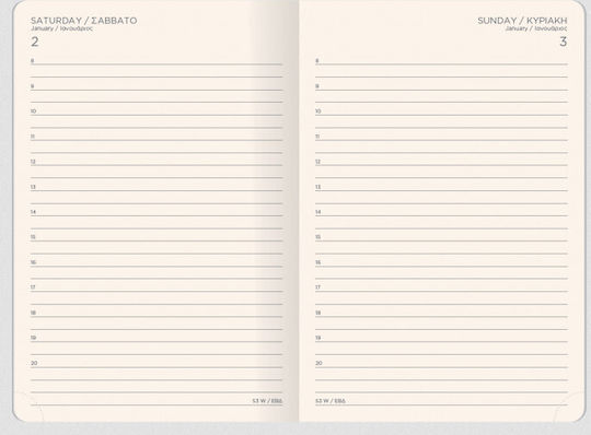 The Writing Fields Writing Fields Softline Daily Diary 2027 Orange Leather 14x21cm