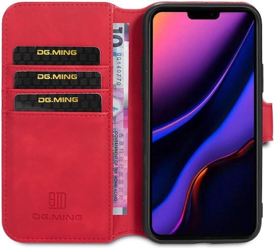 DG.MING Ретро портмоне Червено (iPhone 11 Pro)