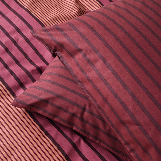 Kentia Esra Single Fitted Sheet Set 90x200+35cm Burgundy (3 Pieces)