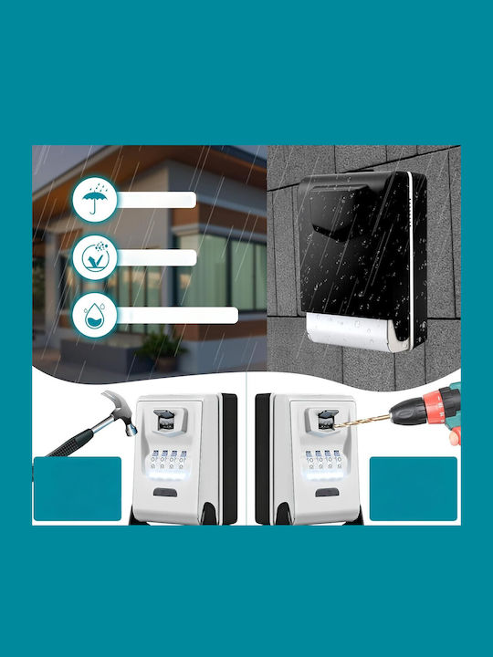 4-digit Outdoor Waterproof Solid Επιτοίχια Κλειδοθήκη Συνδυασμού με Κλειδαριά