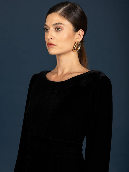 Вечерна Кадифена Рокля Black