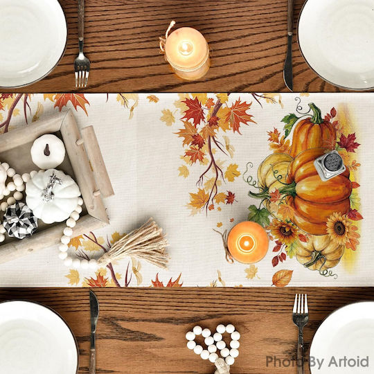 Decorative Table Runner Autumn Pumpkin Pattern 40 X 240 Cm