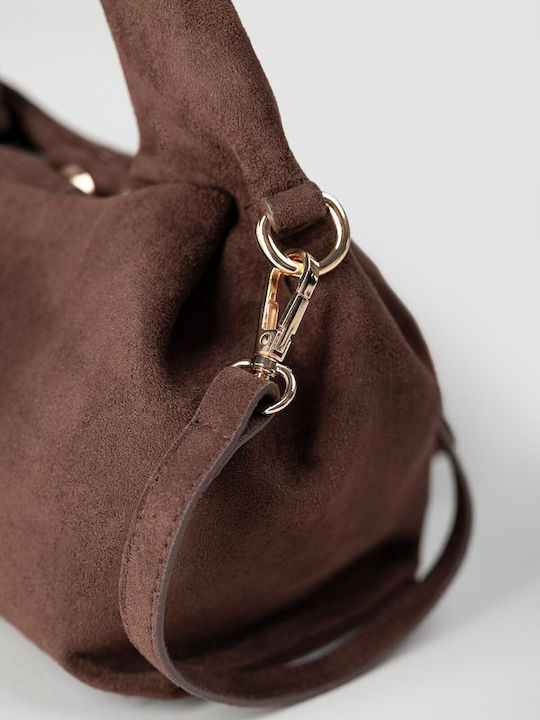 Damenhandtasche / Crossbody-Tasche aus braunem Wildleder