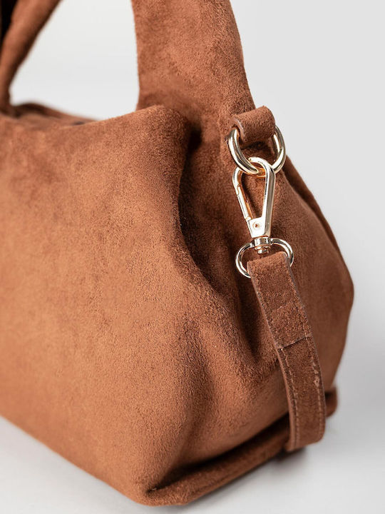 Damenhandtasche / Crossbody-Tasche aus braunem Wildleder