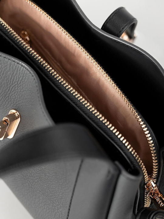 Schwarze Satchel-Handtasche für Damen