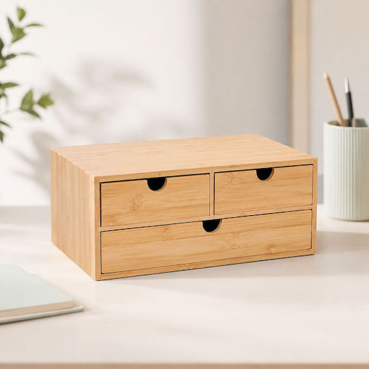 Relaxdays Sertar de Birou 33x21x13.5cm Maro