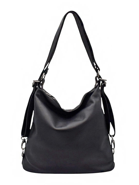Set Geantă de Umăr / Rucsac / Poșetă Crossbody din Piele pentru Femei Neagră