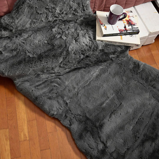 Polcarpet Rabbit Animal Χαλί Διάδρομος Γούνινο D.grey 80x150cm
