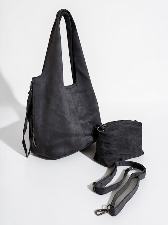 Women's Suede Shoulder Bag Anthracite