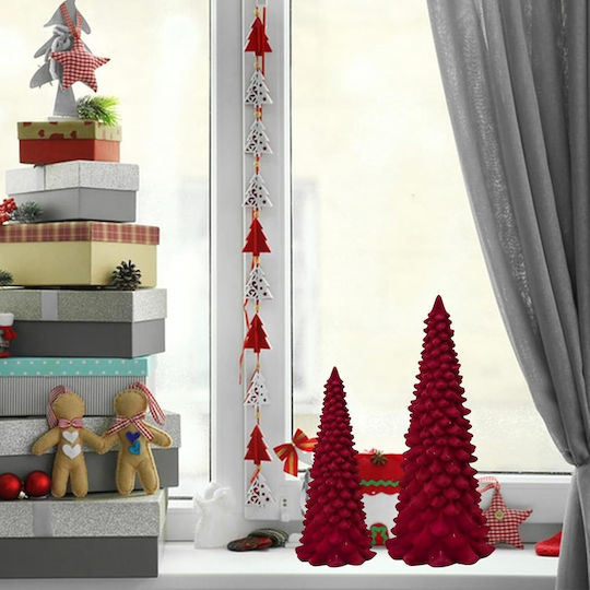 Weihnachtliche Dekoration Kunststoffbäumchen Rot 2 Stück 2er-Pack Künstlich