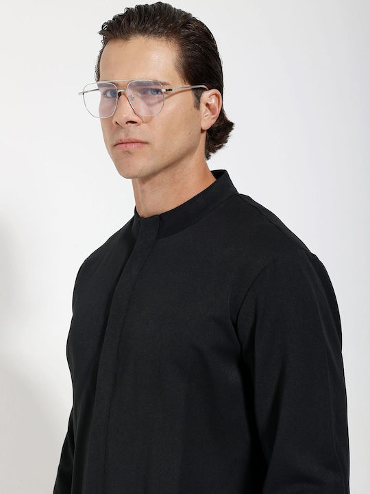 Μακρυμάνικo Overshirt Μαύρο