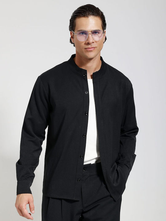 Μακρυμάνικo Overshirt Μαύρο