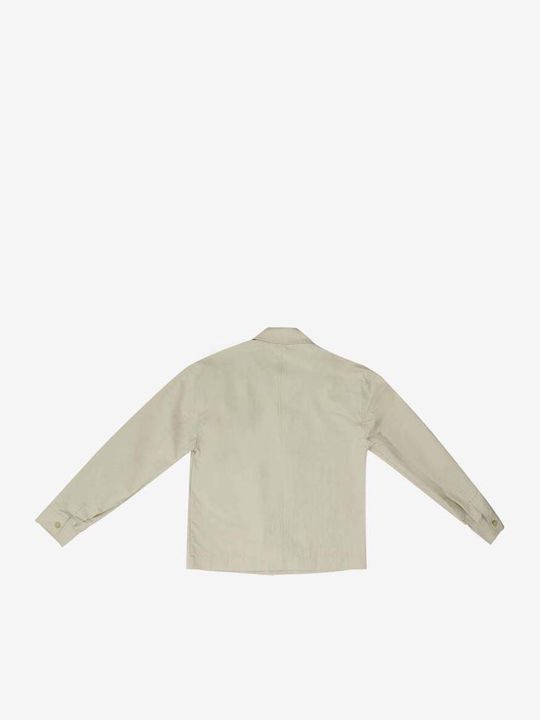 Langärmeliges Overshirt in normaler Passform Grau
