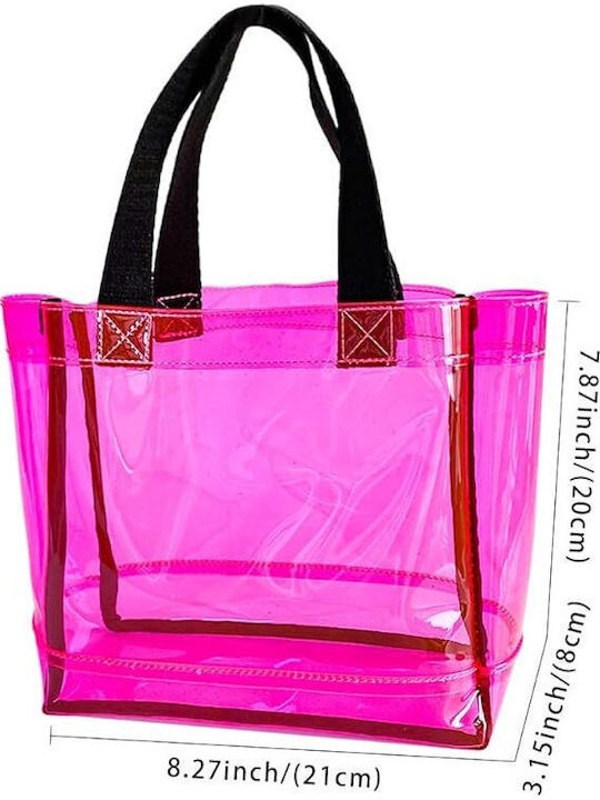 Stadium Transparent Plastic Beach Bag Pink