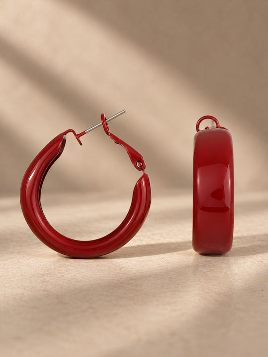 Retro Chic Red Metal Hoops
