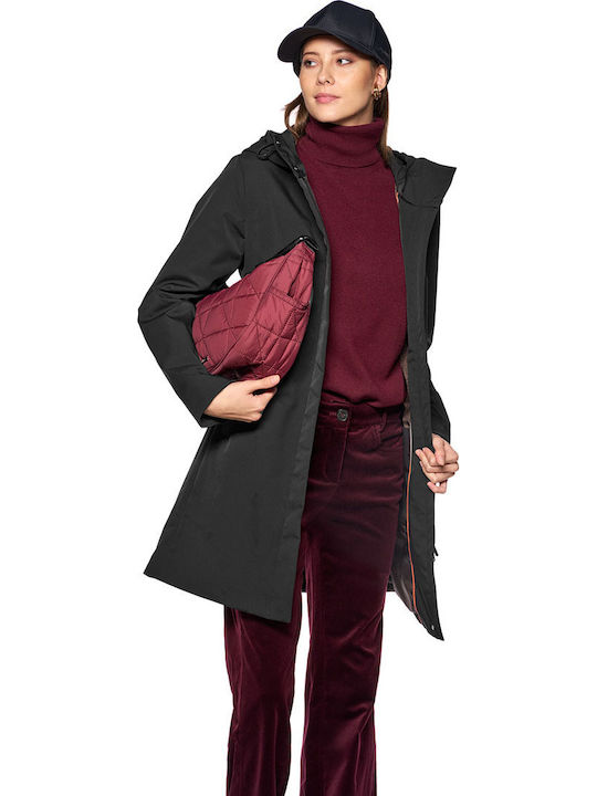 ? No.  not in original. ? I accidentally should give translation only. "?" no.  absent. Romanian: Geacă Parka de Iarnă pentru Femei Black . Black is color should translate Neagră, but title's syntactic: geacă parka neagră de iarnă. Original has Black English; translate. Proper phrase: Geacă Parka de Iarnă pentru Femei Neagră W... maybe Romanian title case. Geacă Parka de Iarnă pentru Femei Neagră awkward. "Geacă Parka de Iarnă pentru Femei, Neagră" punctuation not original. Could say "Geacă Parka Neagră de Iarnă pentru Femei W..." Need no punctuation. Geacă Parka Neagră de Iarnă pentru Femei