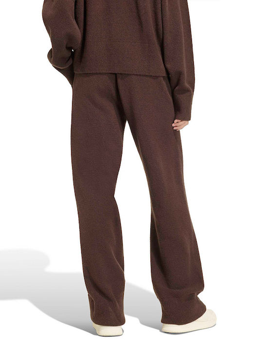 adidas Women's Brown Fabric Trousers with Elastic Waist