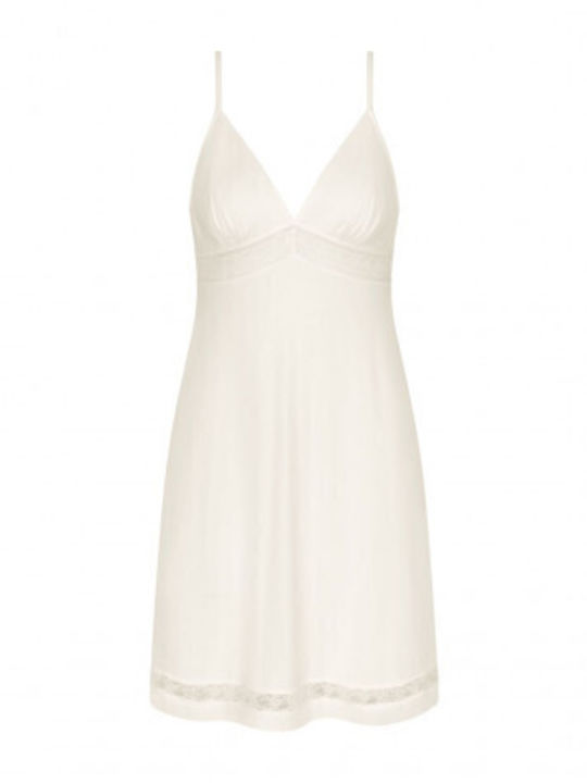 Triumph Χειμερινό Γυναικείο Νυχτικό Silk White Ndk