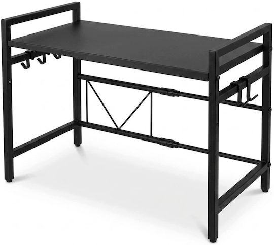 ikonka Suport Metalic pentru Cuptor cu Microunde 63x32x44 cm Negru