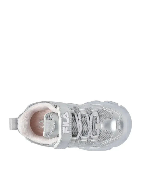 Memory Spinel V Kids Sneakers with Hook and Loop Closure Silver
