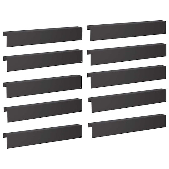 Garden Edging Profile 10 Pcs 100 X 10 X 15 Cm Steel Black 8012907 Black