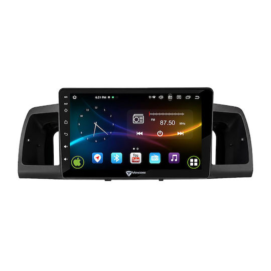 Vencore 3236-10007-0254b Multimedia-Display Android 15 9" 9109a Mtk6762 Octa-Core 2 GB/32 GB IPS Frontblende CarPlay Android Auto Unterstützung Für Rückfahrkamera AHD Toyota Corolla 2002–2006 – Schwarz 3236-10007-0254b