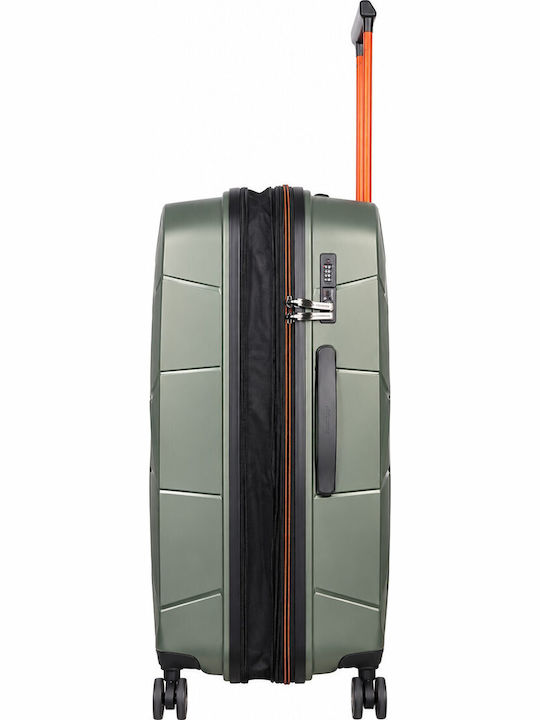 Discovery Large Khaki Travel Suitcase Height 75 cm
