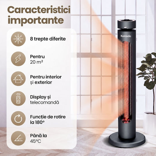 Komodo Încălzitor Electric cu Infraroșu cu Putere 2kW