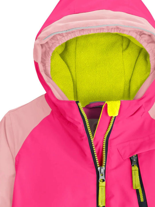Fisw 31 Waterproof Short Kids’ Coat, Windproof, Lined & Hooded, Pink