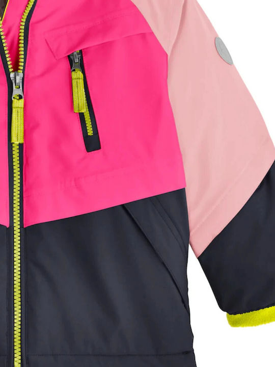 Fisw 31 Waterproof Short Kids’ Coat, Windproof, Lined & Hooded, Pink