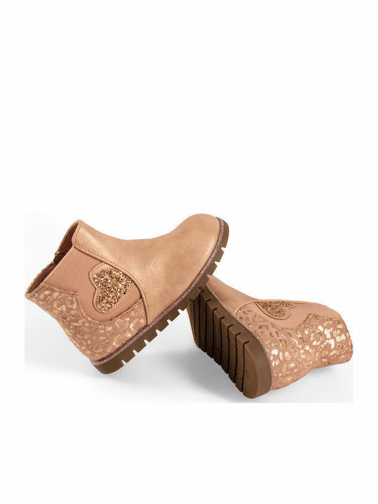 Kids Rose Gold Ankle Boots