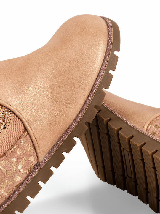 Kids Rose Gold Ankle Boots