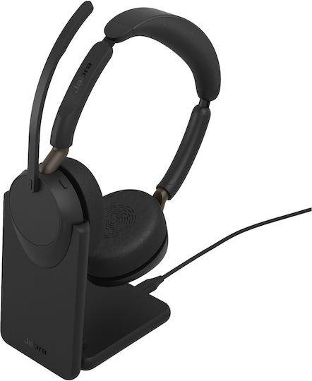 Evolve3 65 Stereo Link 390a UC Stand Wireless On Ear Multimedia Headphones with Microphone and Bluetooth Connection