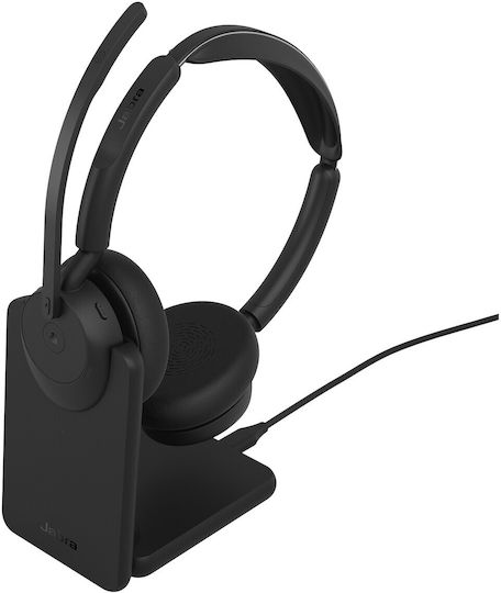 Evolve3 45 Stereo Link 390c MS Stand Wireless On Ear Multimedia Headsets with Microphone and Bluetooth Connection