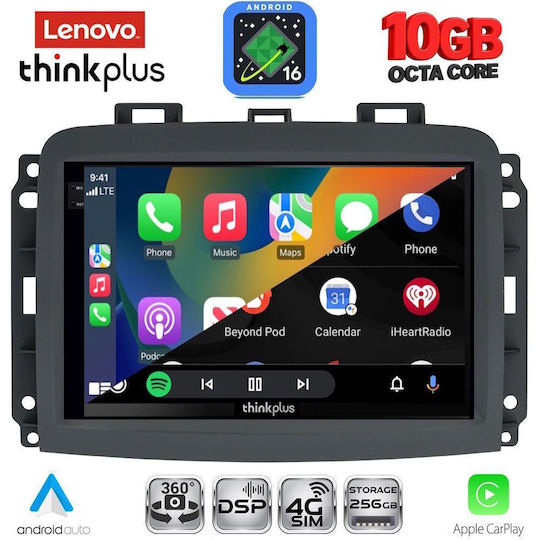 Lenovo Auto-Audiosystem Für Fiat 500L BMW X2 / X6 2012-2022 (Bluetooth/USB/WiFi/GPS/Apple-Carplay/Android-Auto) Mit 10-Zoll-Touchscreen