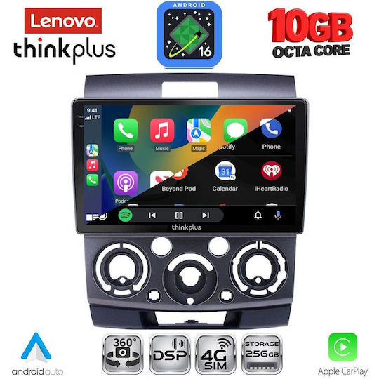 Lenovo Auto-Audiosystem für BMW X2 / X6 Ford Ranger Mazda BT-50 2006-2011 (Bluetooth/USB/WiFi/GPS/Apple CarPlay/Android Auto) mit 9-Zoll-Touchscreen