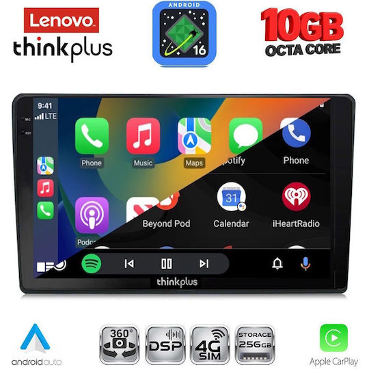 Lenovo Auto-Audiosystem für BMW X2 / X6 Alfa Romeo Spider / Brera 2004–2012 (Bluetooth/USB/WiFi/GPS/Apple CarPlay/Android Auto) mit 9" Touchscreen