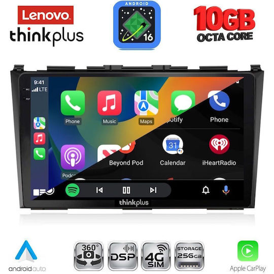 Lenovo Auto-Audiosystem für BMW X2 / X6 und Honda CR-V 2006–2012 (Bluetooth/USB/WiFi/GPS/Apple CarPlay/Android Auto) mit 9-Zoll-Touchscreen