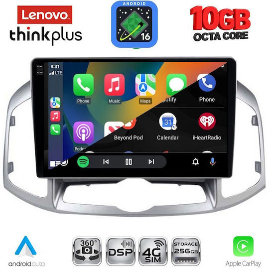 Lenovo Auto-Audiosystem für BMW X2 / X6 und Chevrolet Captiva 2012–2018 (Bluetooth/USB/WiFi/GPS/Apple CarPlay/Android Auto) mit 10-Zoll-Touchscreen