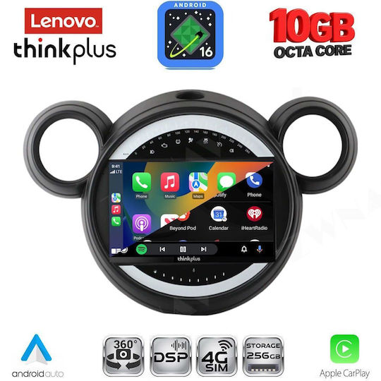 Lenovo Auto-Audiosystem für Mini Countryman / Paceman BMW X2 / X6 (Bluetooth/USB/WiFi/GPS/Apple CarPlay/Android Auto) mit 9"-Touchscreen