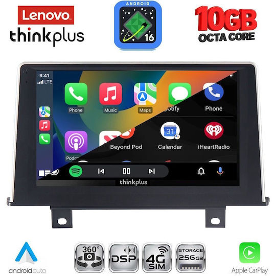Lenovo Sistem Audio Auto pentru BMW Seria 1 / X2 / X6 2011-2016 (Bluetooth/USB/WiFi/GPS/Apple-Carplay/Android-Auto) cu Ecran Tactil de 9"