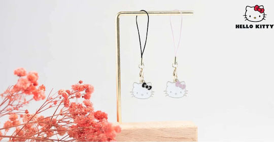 Hello Kitty Hkcpmkhk каишка за телефон Черен чар Китти глава