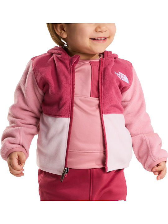 Kids Fleece Hooded Jacket Pink Glacier