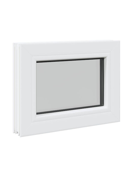 vidaXL Hinged PVC Window W50xH30cm