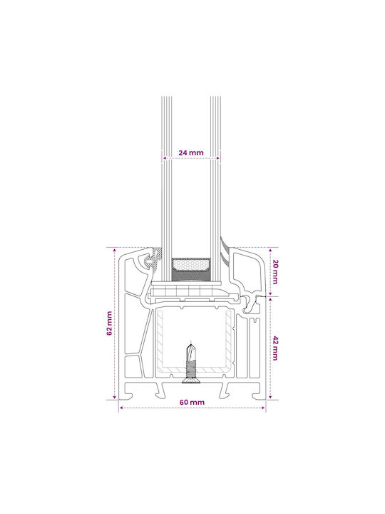 vidaXL Hinged PVC Window W50xH30cm
