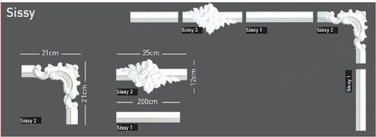 Sissy 2-Piece Polystyrene Styrofoam Corner Wall Decoration Set