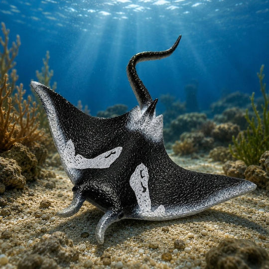 Leantoys Figure Rubber Fish Stingray Stretchy Realistic Ocean Fish 13cm
