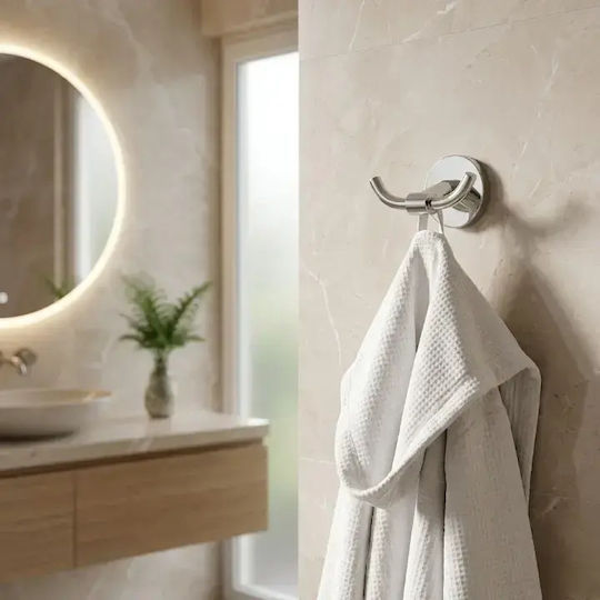 Set de Accesorii de Baie Montat pe Perete, Metalic, Argintiu, 6 Bucăți