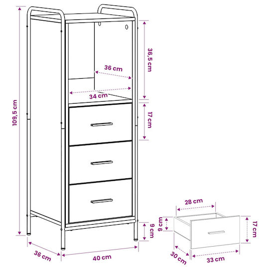vidaXL Artisan Badezimmerschrank 40x36x109,5 cm Eiche